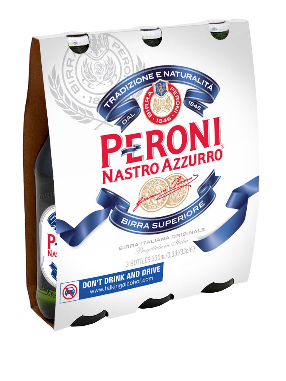 Peroni Nastro Azzurro 3x0.33L Bottle null - onesize - 1