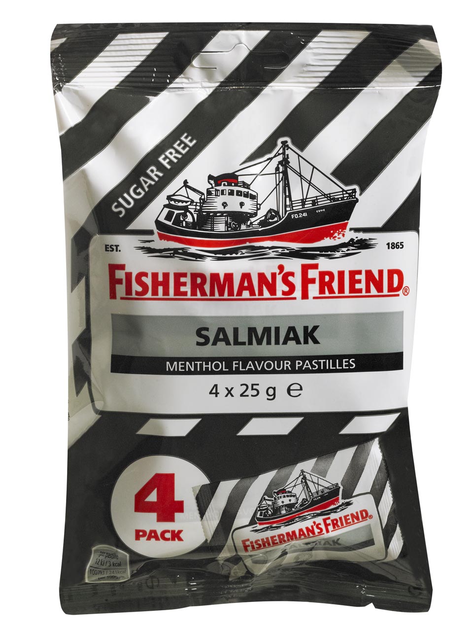 Fisherman's Friend Sugar Free Salmiak Menthol 4x25g null - onesize - 1