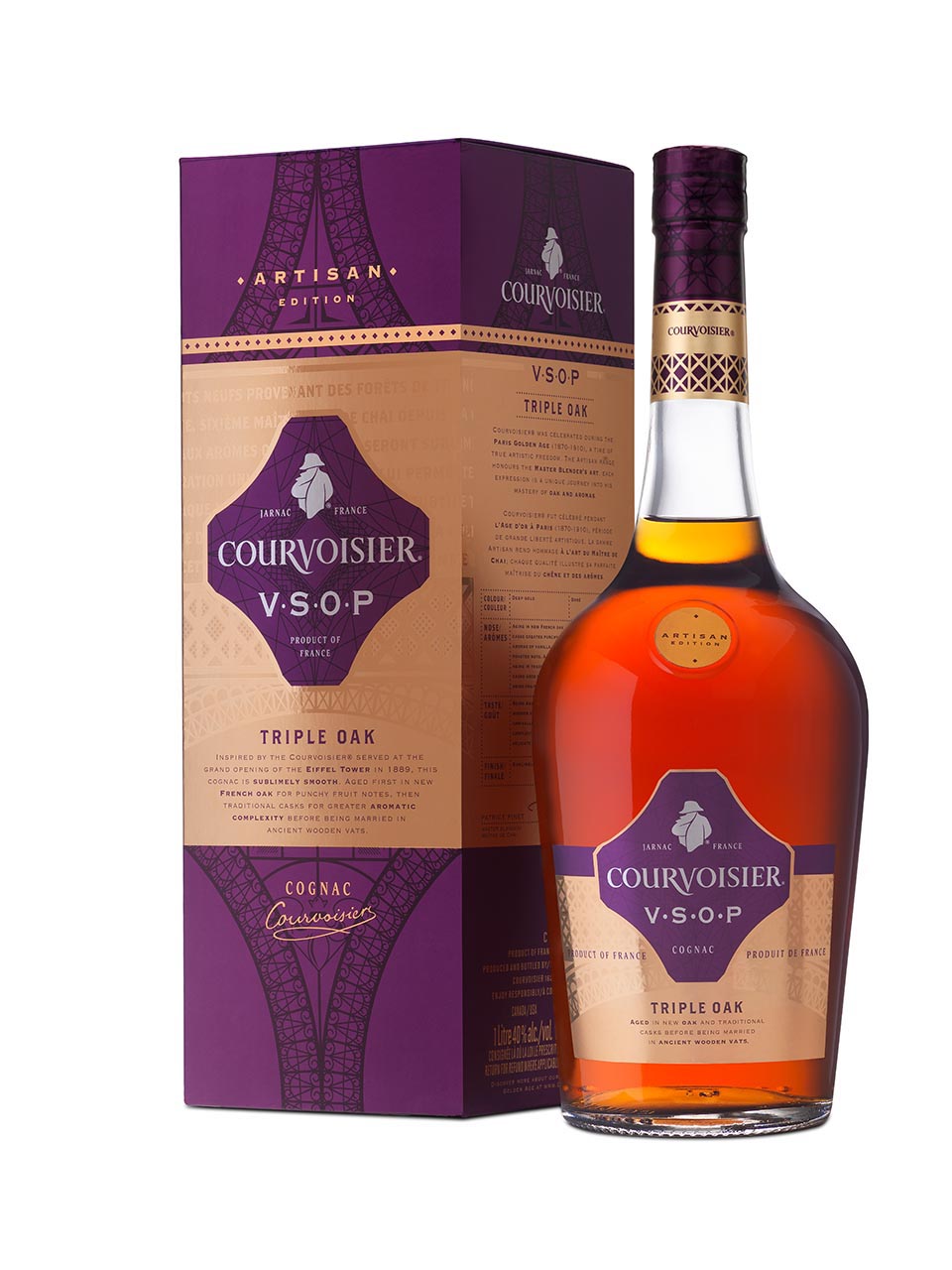 Courvoisier Artisan VSOP Cognac Triple Oak 40% 1L gift pack null - onesize - 1