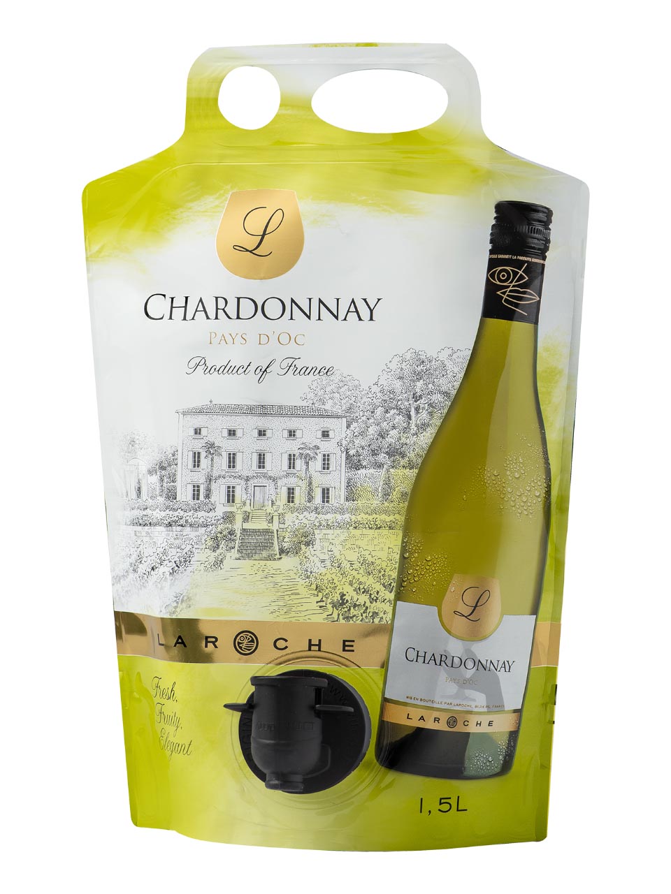 Laroche, Chardonnay L, Languedoc, IGP, dry, white (pouch) 1.5L null - onesize - 1
