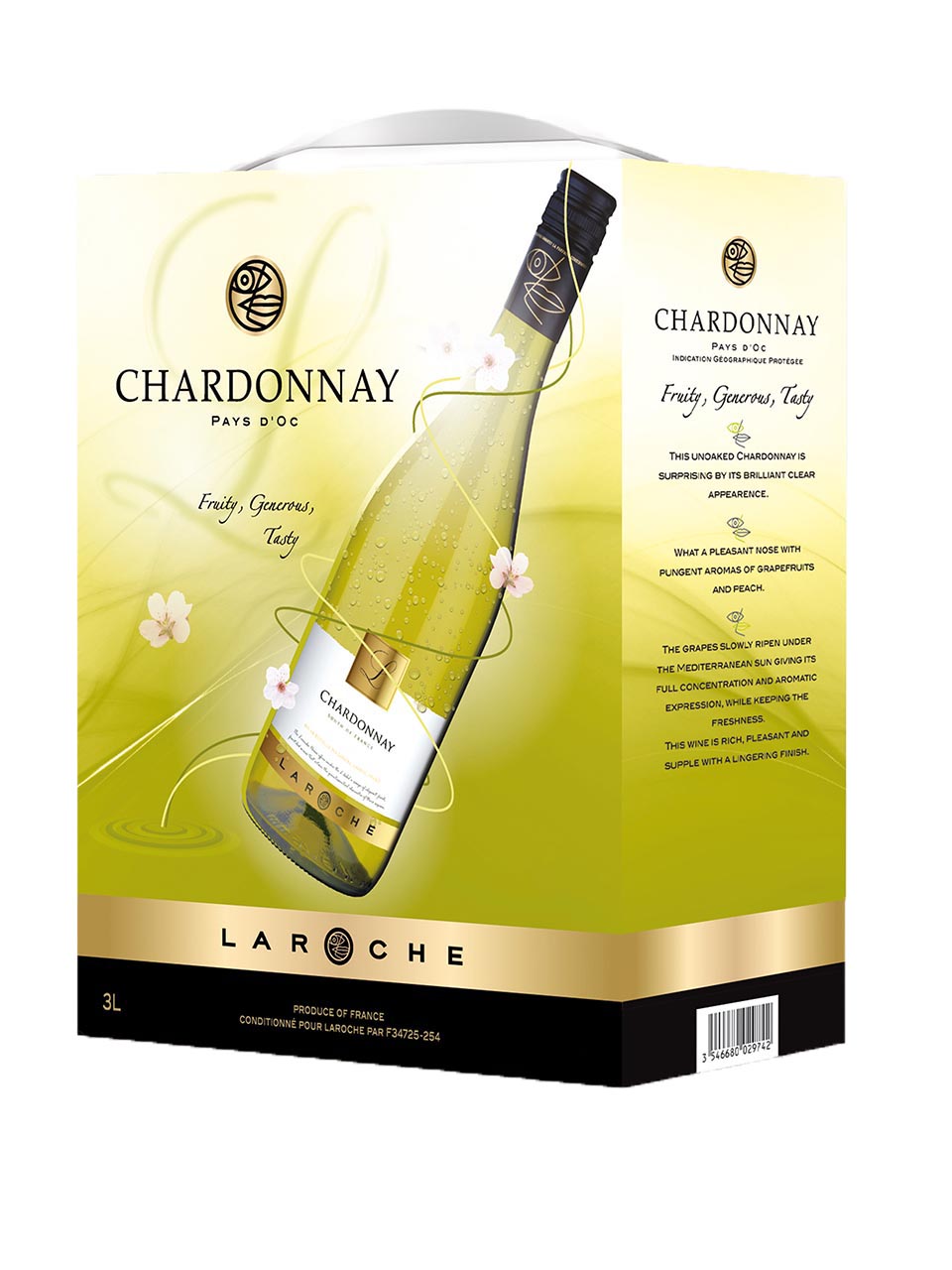 Laroche, Chardonnay L, Languedoc, IGP, dry, white (bag in box) 3L null - onesize - 1