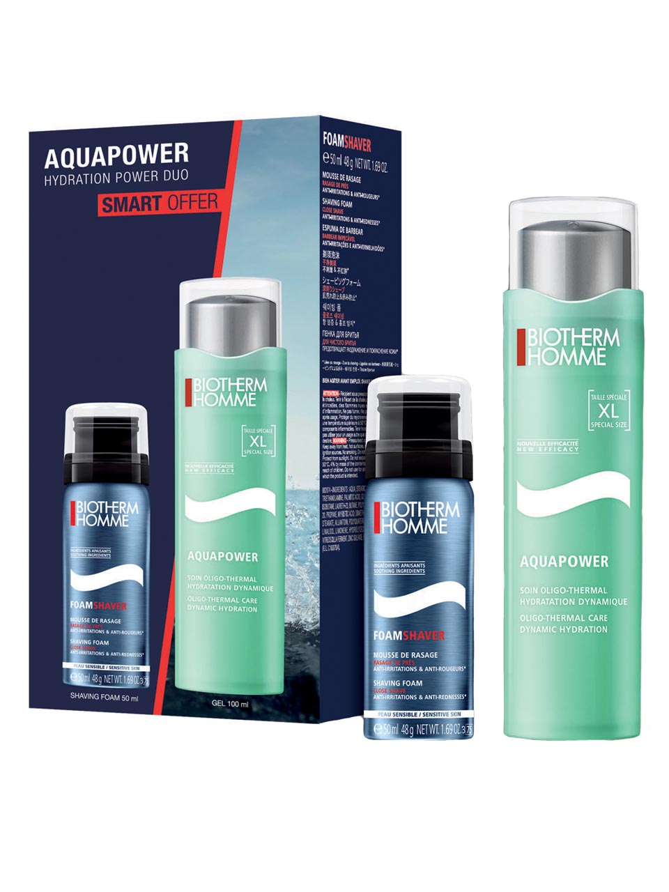 Biotherm Homme Aquapower Set/Gel 100ml + Shave foam 75 ml null - onesize - 1