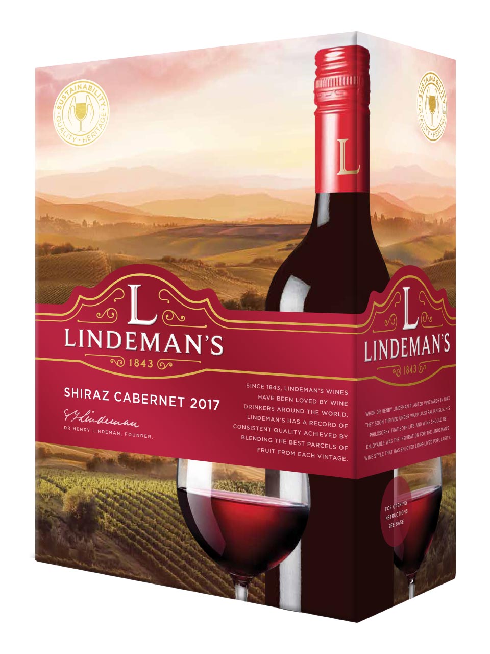 Lindeman's Shiraz Cabernet Sauvignon Bag in Box 13% null - onesize - 1