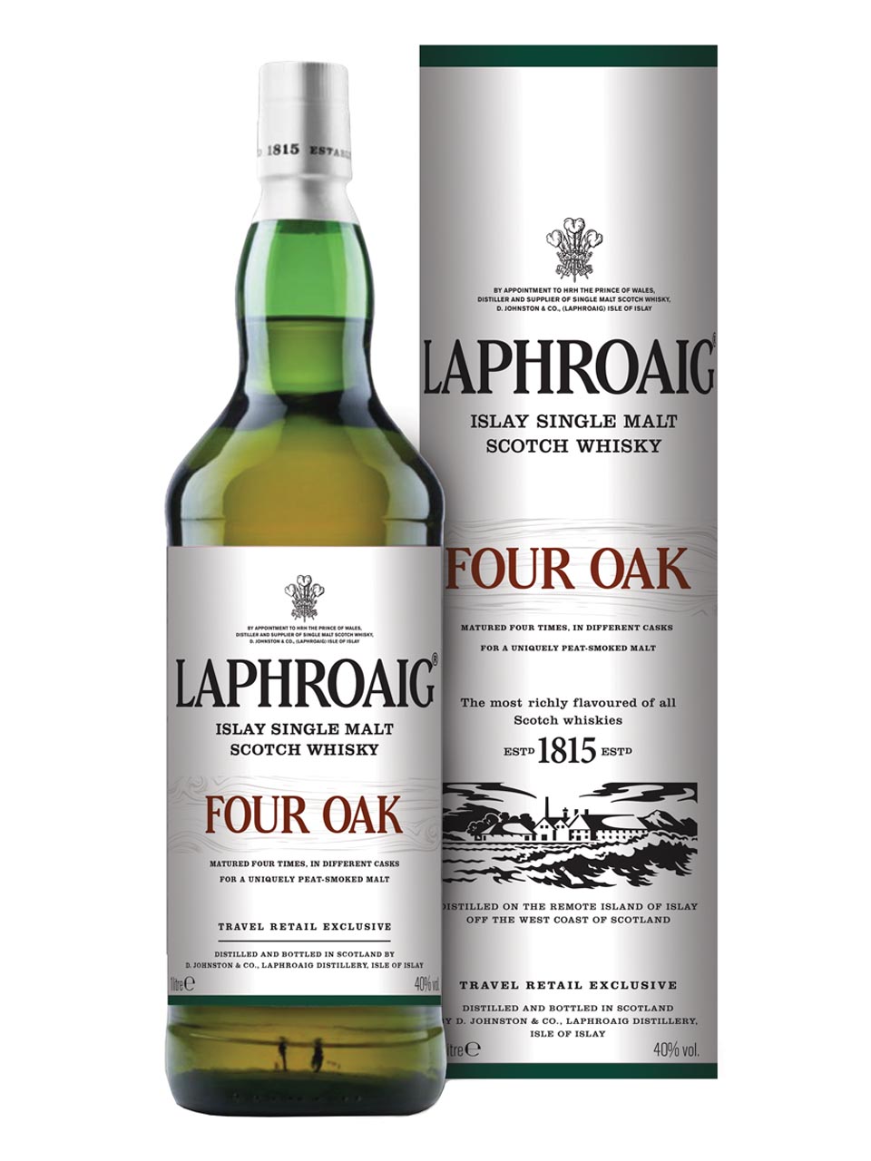 Laphroaig Four Oak Islay Single Malt Scotch Whisky 40% 1L Gift Pack null - onesize - 1