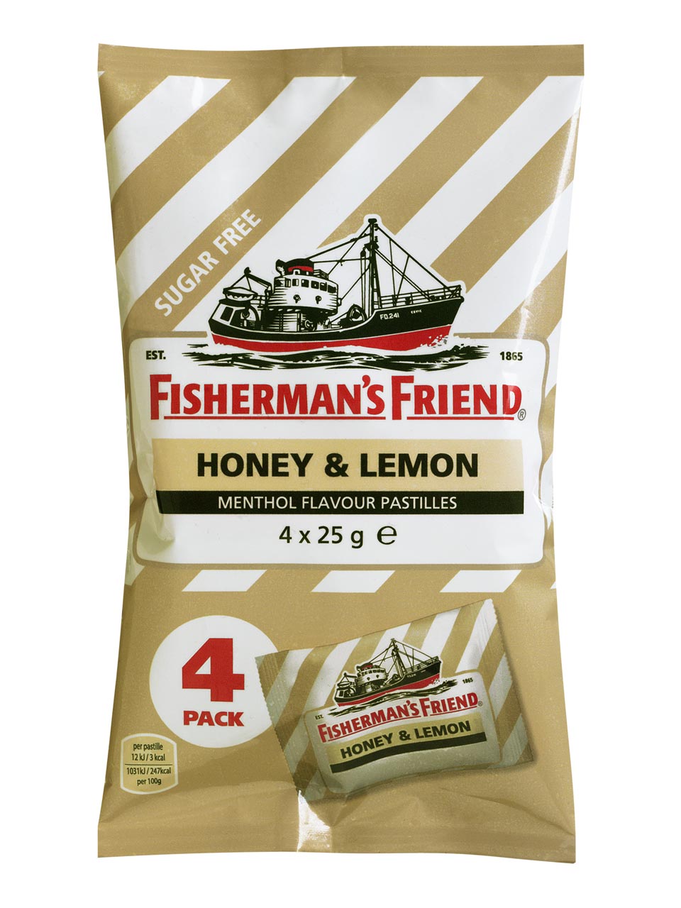 Fisherman's Friend Sugarfree Honey & Lemon Menthol Flavour Pastilles 4x25 null - onesize - 1
