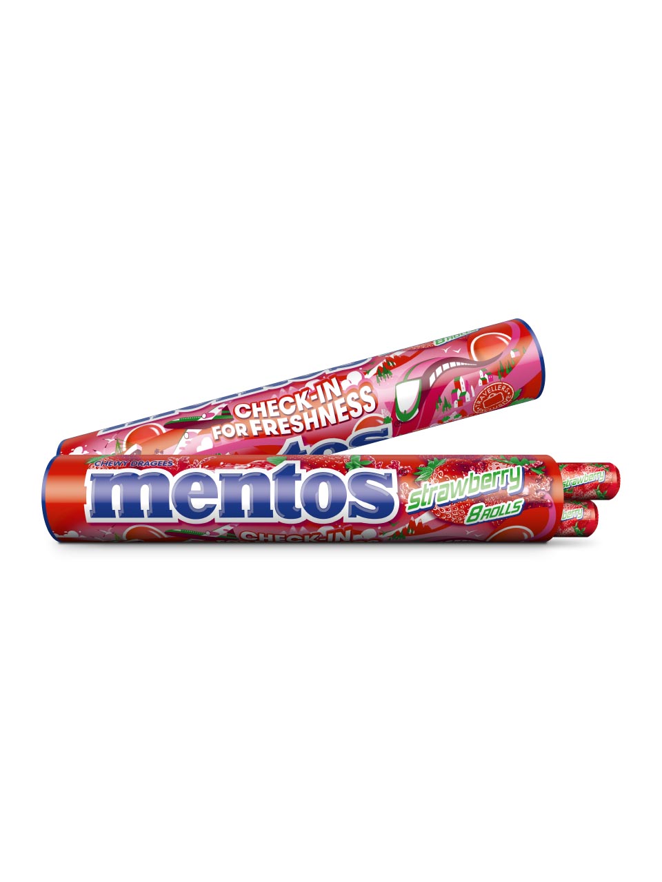 Mentos Jumboroll Strawberry 296g (8x37g) null - onesize - 1
