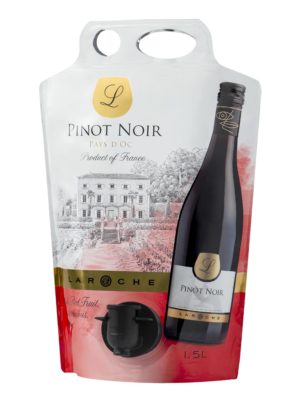 Laroche, Pinot Noir L, Languedoc, IGP, dry, red (pouch) 1.5L null - onesize - 1