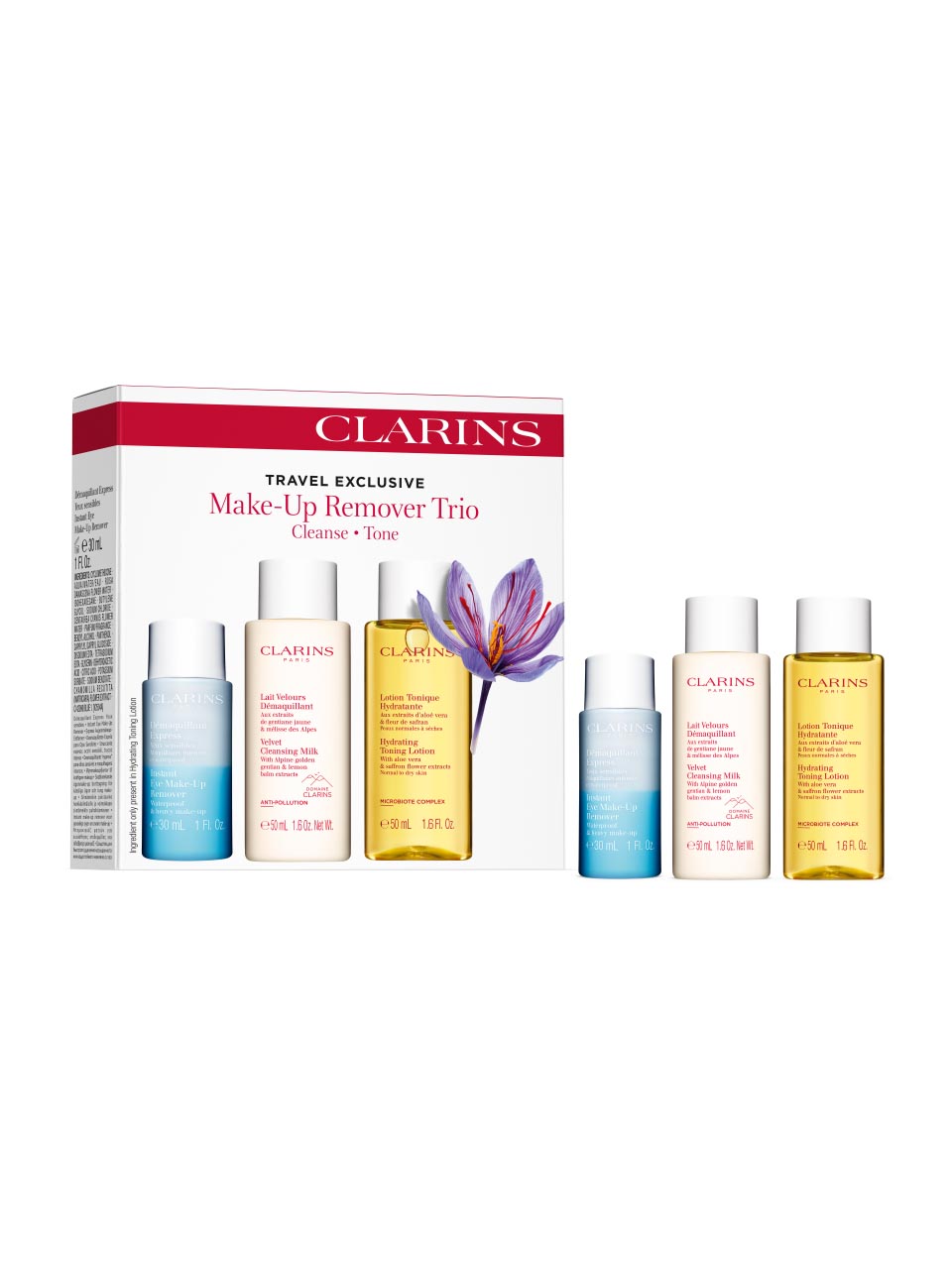 Clarins Travel Cleansing/Makeup Remover Trio. null - onesize - 1