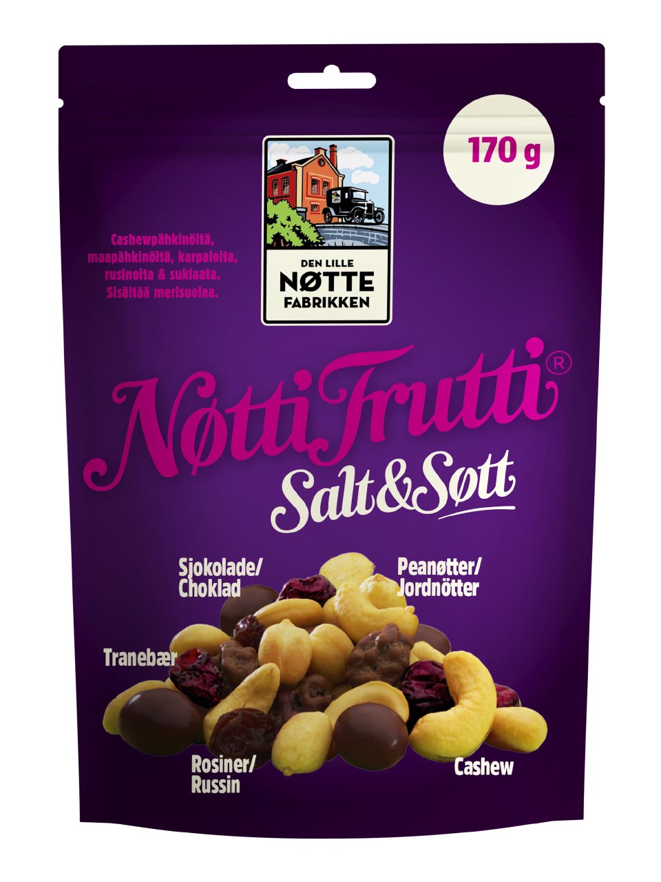 Den Lille Nøttefabrikken Nøtti Frutti Salt & Søtt 170g null - onesize - 1