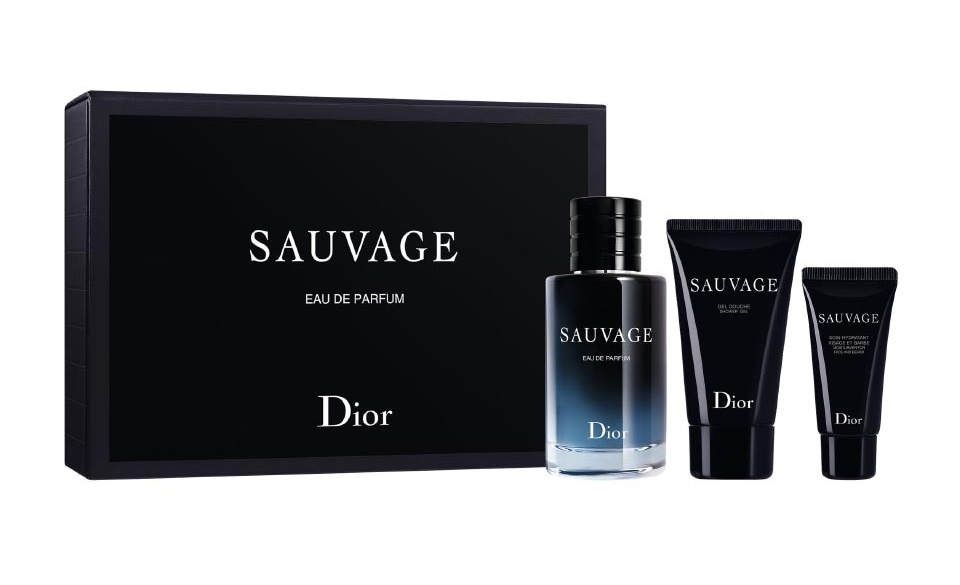 Dior Sauvage Set Eau de Parfum 60 ml Shower Gel 50 ml Face Beard 20 ml Airportretail.no