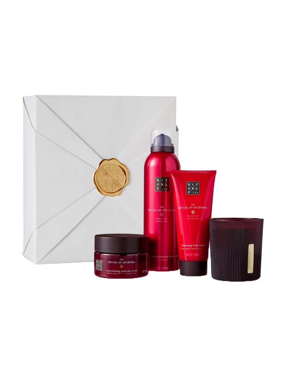 Rituals Ayurveda Body Care Set:Foaming Shower Gel 200 ml + Candle 140 g + Body Scrub 125 g + Body Cr null - onesize - 1