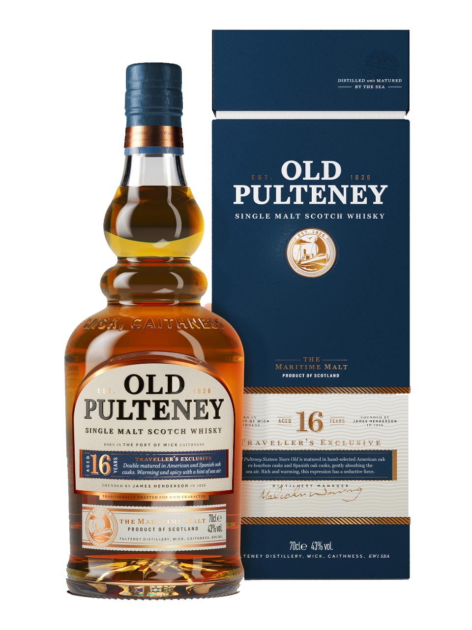 Old Pulteney 16 years old Single Malt Scotch Whisky  43%  0.7L Gift Pack null - onesize - 1