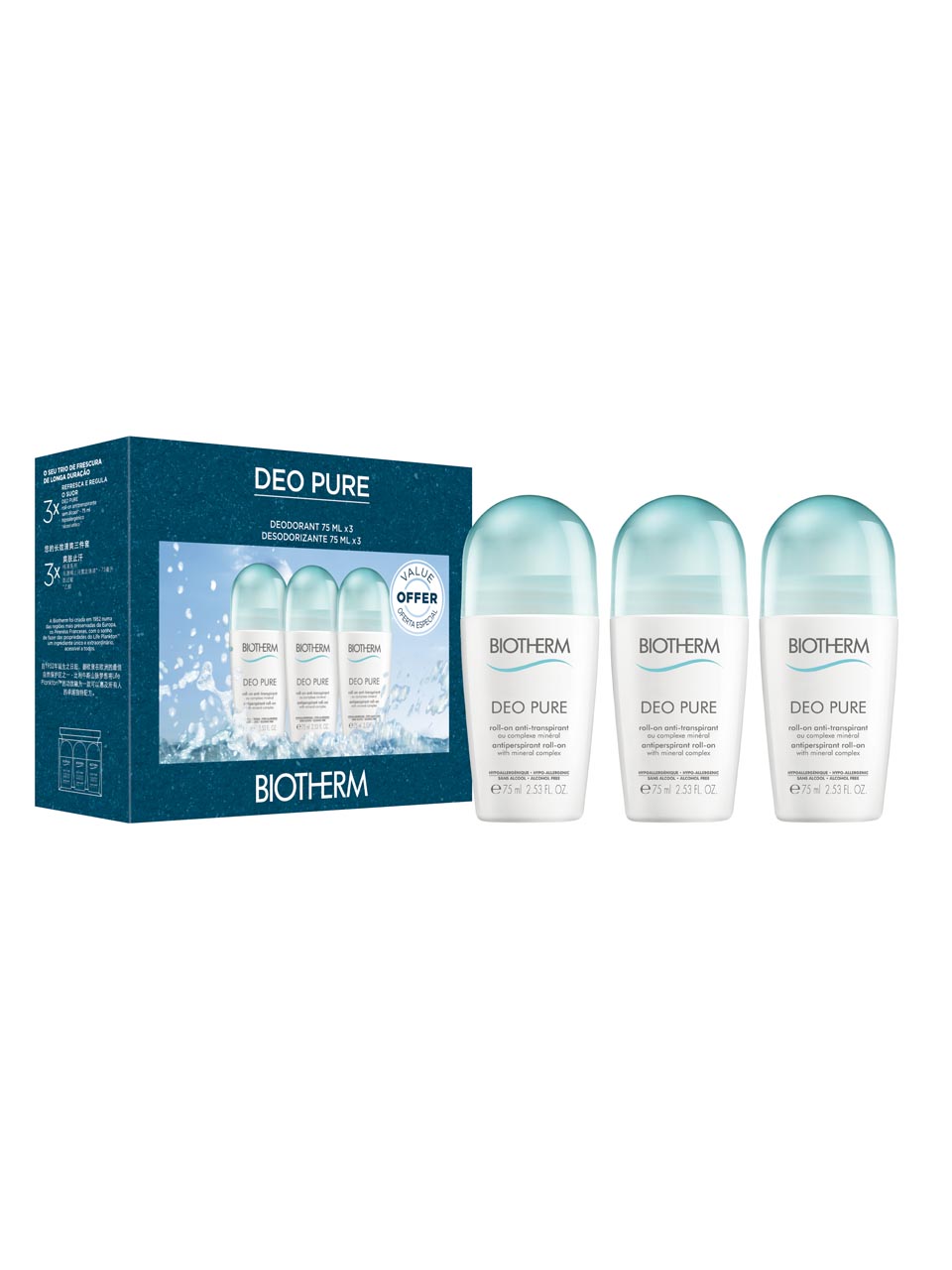 Deo Pure Trio, 3 x 75 ML, Travel exclusive null - onesize - 1