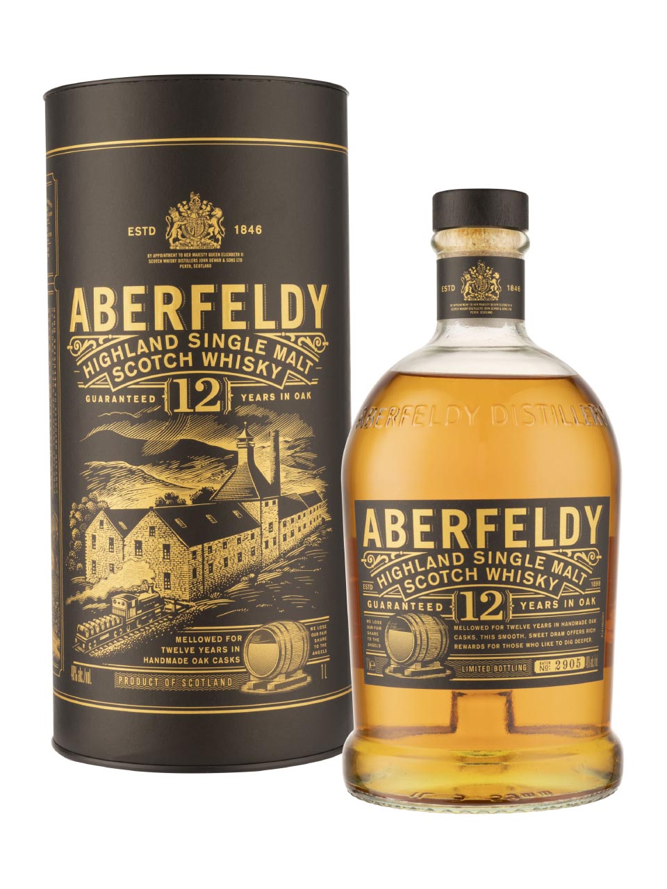 Aberfeldy 12y Highland Single Malt Scotch Whisky 40% 1L Gift Pack null - onesize - 1
